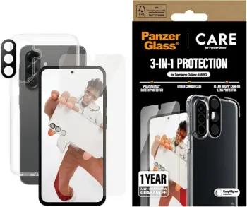 Mbështjellës PanzerGlass për Samsung Galaxy A56 5G, set 3-në-1, transparent