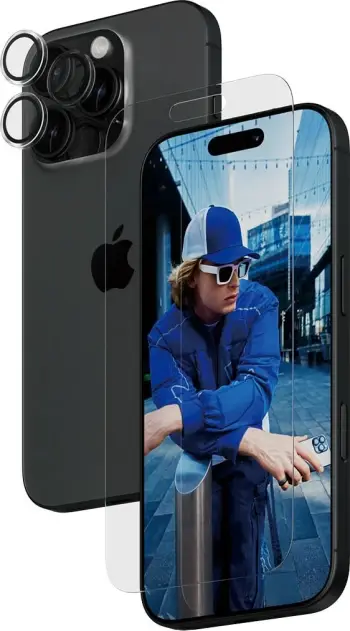 Mbrojtës ekrani PanzerGlass për iPhone 16 Pro Max, set 2-në-1, transparent