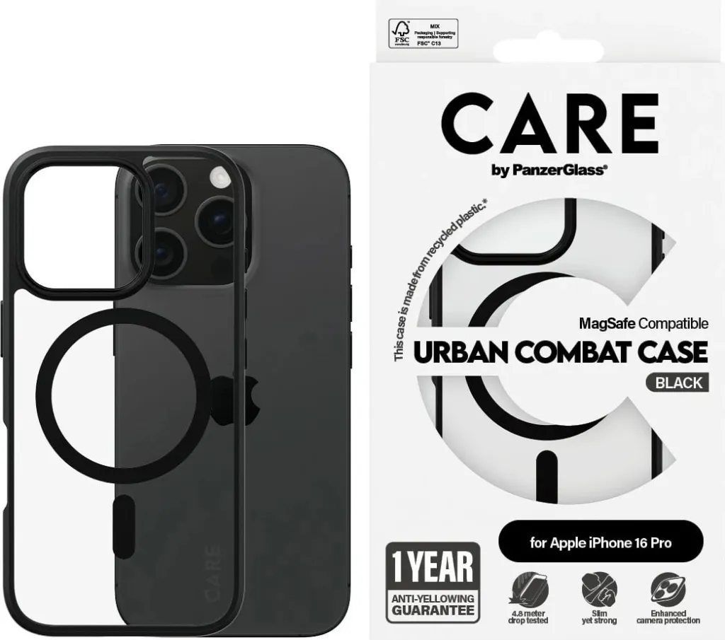 Mbështjellës PanzerGlass CARE Flagship Urban Combat MagSAFE për iPhone 16 Pro, transparent - 2