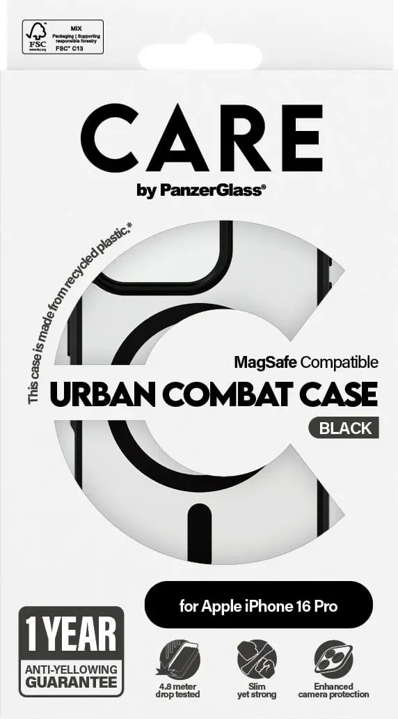 Mbështjellës PanzerGlass CARE Flagship Urban Combat MagSAFE për iPhone 16 Pro, transparent - 3