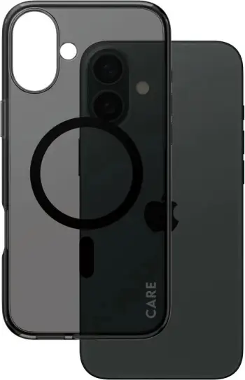 Mbështjellës PanzerGlass CARE Case Flagship Smokey MagSAFE për iPhone 16 Plus, zi