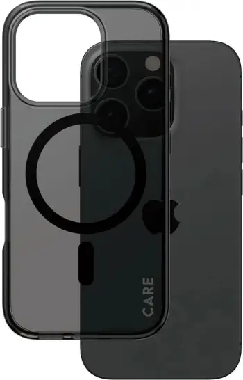 Mbështjellës PanzerGlass CARE Case Flagship Smokey MagSAFE për iPhone 16 Pro, zi