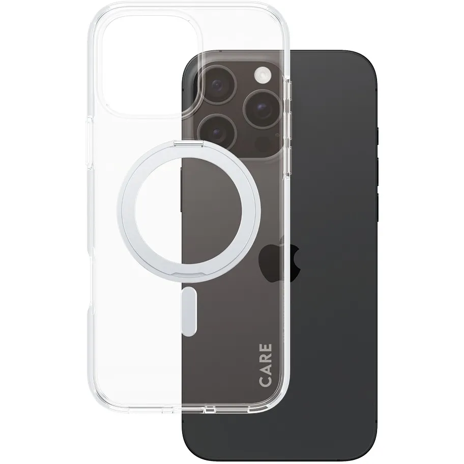 Mbështjellës PanzerGlass CARE Feature me Kickstand MagSAFE për iPhone 16 Pro Max, transparent - 1