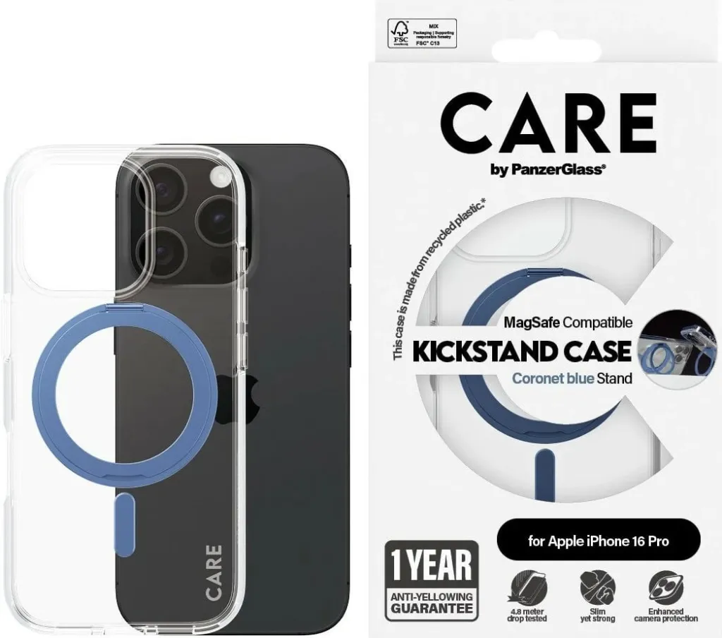 Mbështjellës PanzerGlass CARE Feature Kickstand MagSAFE për iPhone 16 Pro transparent - 3