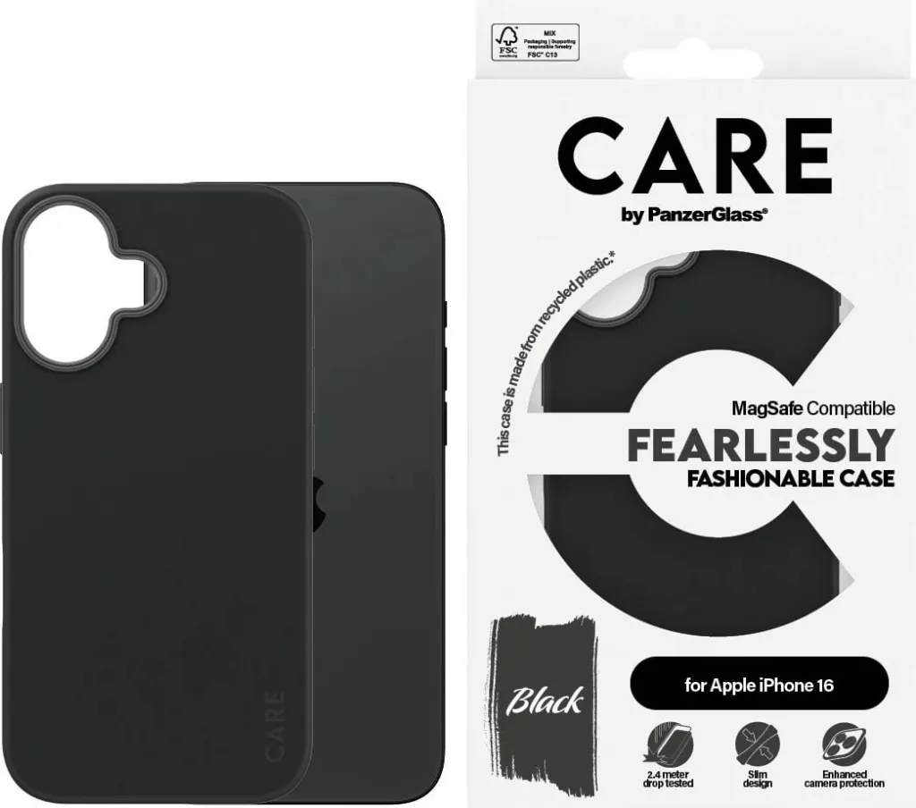 Mbështjellës PanzerGlass CARE Case MagSAFE për iPhone 16, i zi - 2