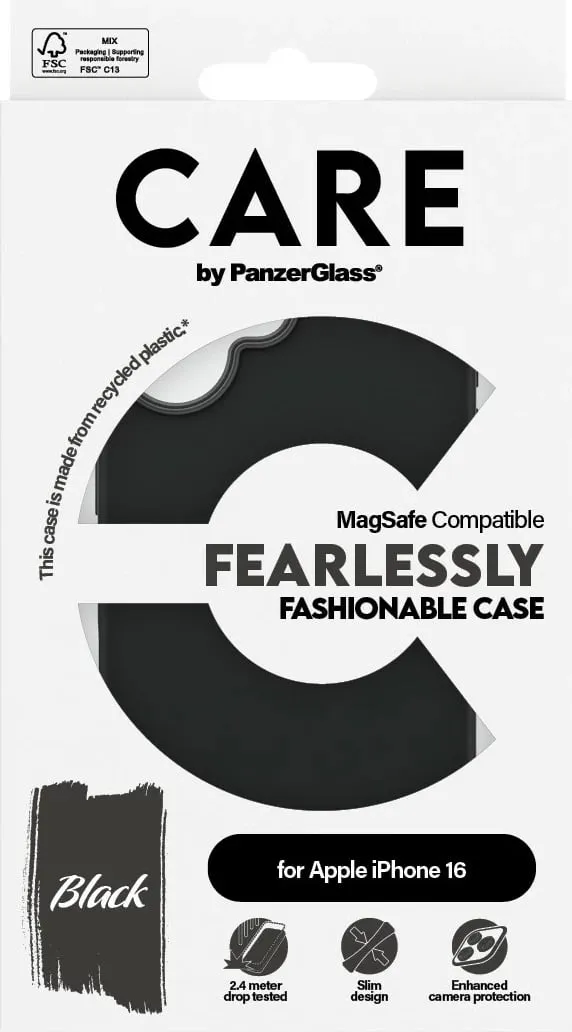 Mbështjellës PanzerGlass CARE Case MagSAFE për iPhone 16, i zi - 3