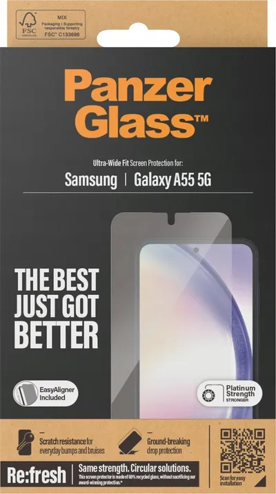 Mbrojtëse ekrani PanzerGlass Samsung Galaxy A55 5G, xham i temperuar, Ultra Wide Fit, transparent - 4