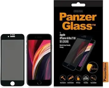 Xham i temperuar PanzerGlass E2E Super+ për iPhone 6/6s/7/8/SE 2020/SE 2022, me kornizë të zezë