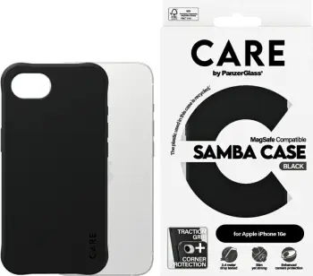 Mbështjellës PanzerGlass CARE Fashion MagSafe për iPhone 16e, i zi