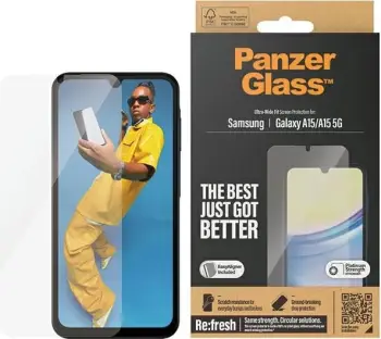 Mbrojtës ekrani PanzerGlass Ultra-Wide Fit Privacy për Samsung Galaxy A15/A15 5G, xham i temperuar