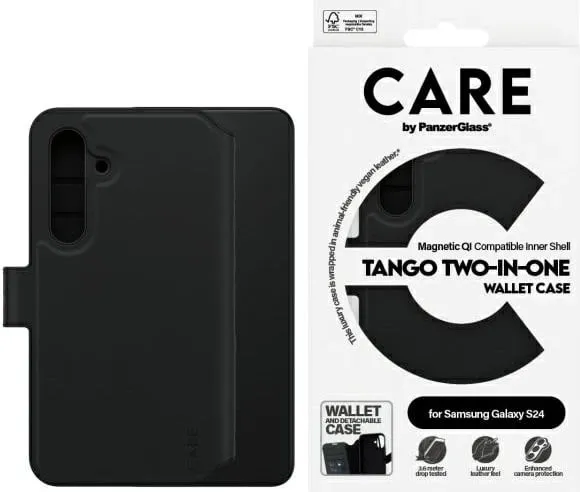 Mbështjellës PanzerGlass CARE Tango 2in1 për Samsung Galaxy S24+, i zi - 1