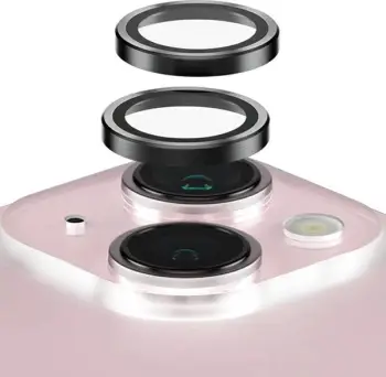 Mbrojtës kamerë PanzerGlass Hoops për iPhone 15/15 Plus, kornizë e zezë
