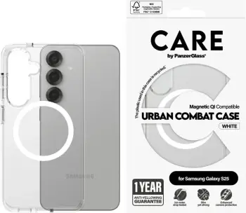 Mbështjellës PanzerGlass CARE Urban Combat Case për Samsung Galaxy S25+, Transparent