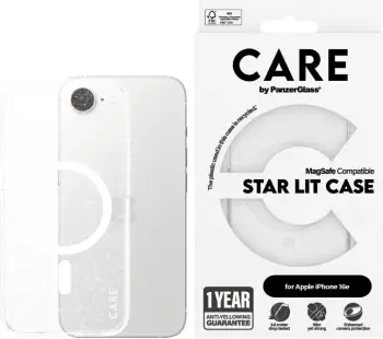 Mbështjellës PanzerGlass CARE Flagship Urban Combat StarLight White MagSafe për iPhone 16e, Transparent