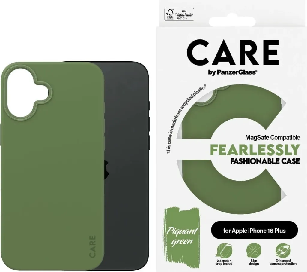 Mbështjellës PanzerGlass CARE Case MagSAFE për iPhone 16 Plus, e gjelbër - 2