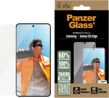 Mbështjellës ekrani PanzerGlass për Samsung Galaxy S25 Edge, ultra-wide fit, transparent