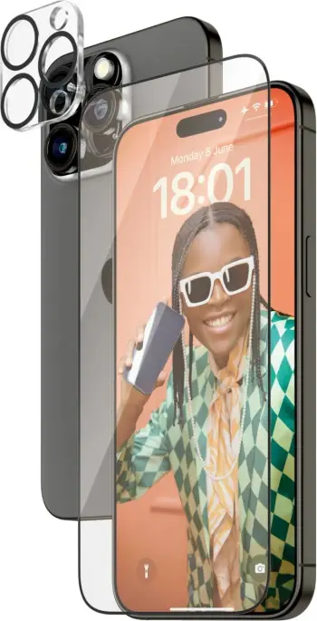 Mbështjellës PanzerGlass 2-in-1-Pack për iPhone 15 Pro Max, xham mbrojtës me aligner