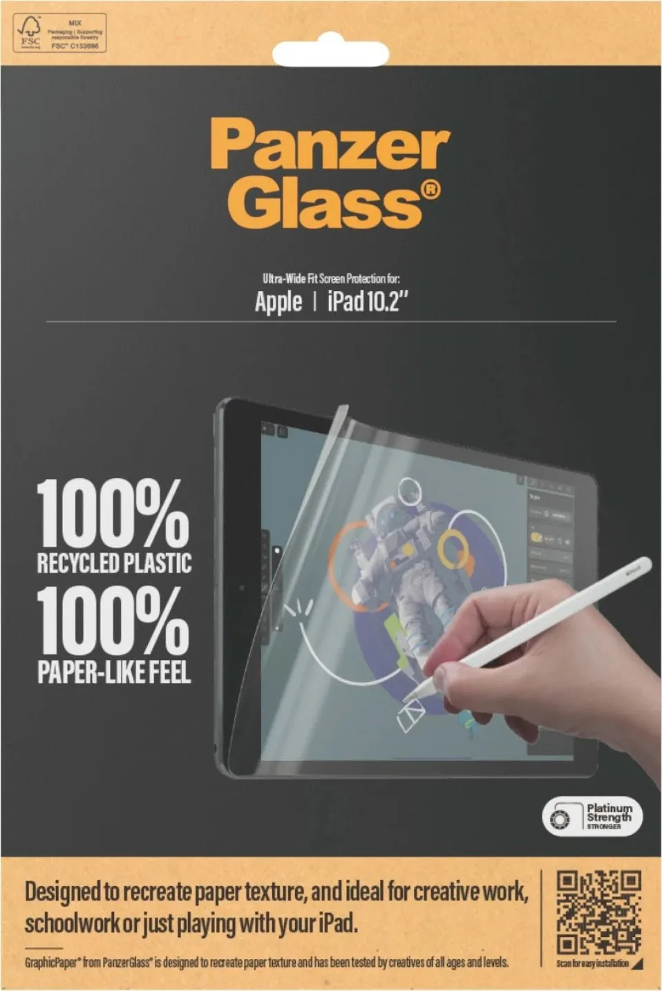 Mbrojtës ekrani PanzerGlass GraphicPaper për iPad 10.2, transparent - 3