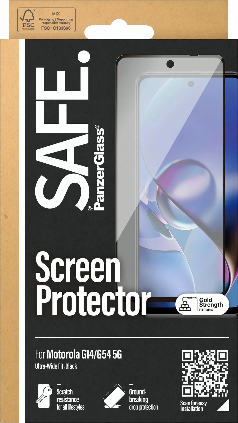 Mbrojtës ekrani PanzerGlass SAFE. për Motorola G14 4G, transparent - 3