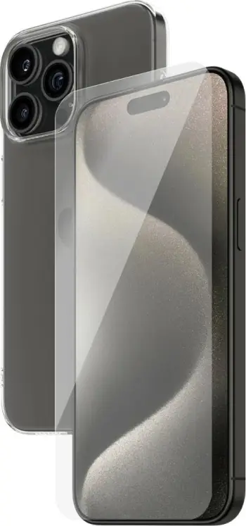 Mbështjellës PanzerGlass SAFE. 2-in-1-Pack për iPhone 15 Pro, transparent