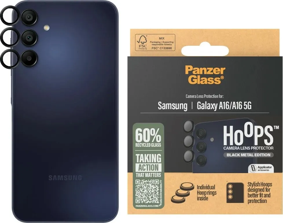 Mbështjellës lente PanzerGlass Samsung A16, i zi - 2