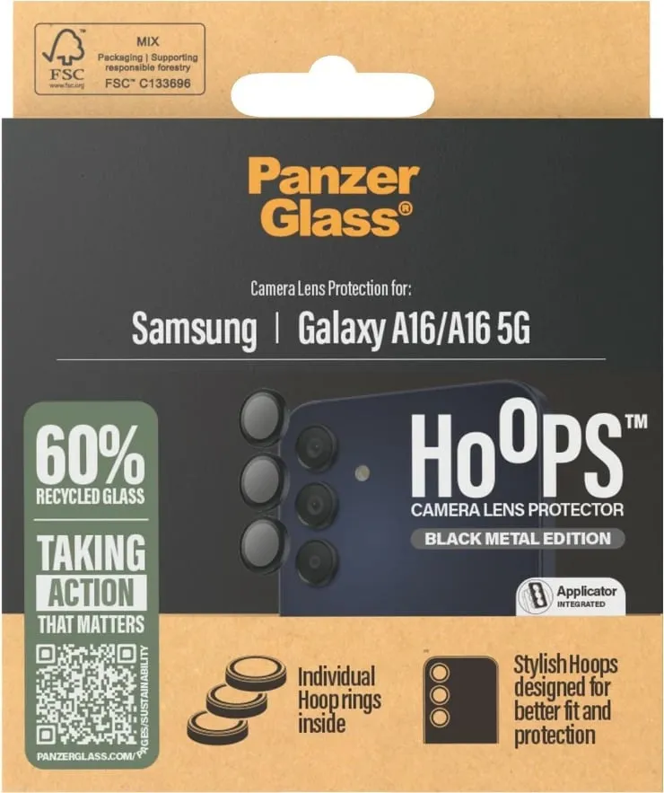 Mbështjellës lente PanzerGlass Samsung A16, i zi - 3