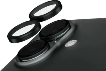 Mbrojtës kamere PanzerGlass për iPhone 16/16 Plus, i zi