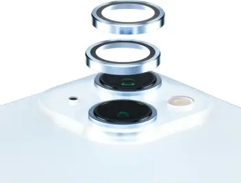 Mbrojtës kamere PanzerGlass për iPhone 15/15 Plus, xham i temperuar, blu