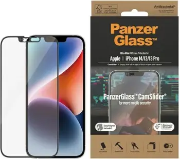 Mbrojtës ekrani PanzerGlass për iPhone 14 Plus dhe 13 Pro Max, xham i temperuar, transparnet
