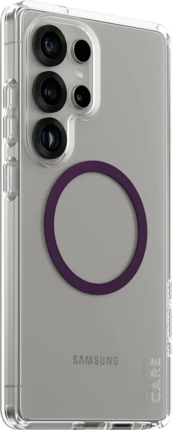 Mbështjellës PanzerGlass CARE Flagship Case, Galaxy S25 Ultra, transparent me rreth plum purple