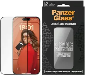 Mbrojtës ekrani PanzerGlass Ceramic II, për iPhone Air, Ultra Wide Fit, transparent