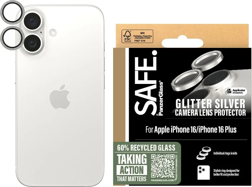 Mbështjellës kamerë PanzerGlass për iPhone 16/16 Plus, glitter silver - 2
