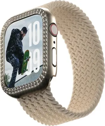 Mbështjellës PanzerGlass për Apple Watch 10/46mm, transparent, bling