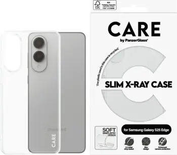 Mbështjellës PanzerGlass CARE Clear X-Ray Soft Basic për Samsung Galaxy S25 Edge, transparent