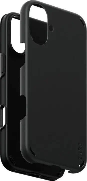 Mbështjellës PanzerGlass CARE Double Defense për iPhone 16 Plus, i zi