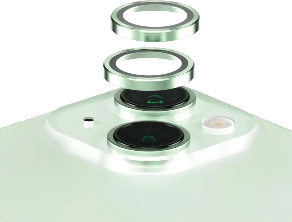 Mbrojtës kamere PanzerGlass Hoops për iPhone 15/15 Plus, e gjelbër - 1