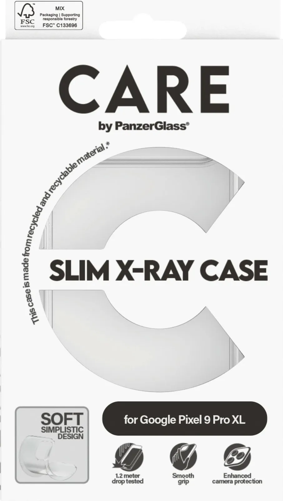 Mbështjellës PanzerGlass CARE Slim X-Ray për Google Pixel 9 Pro XL, transparent - 1