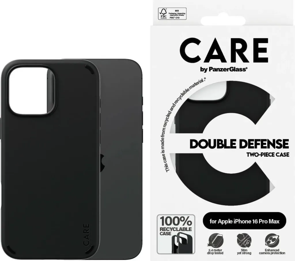 Mbështjellës PanzerGlass CARE Case Feature Double Defence për iPhone 16 Pro Max, e zezë - 2