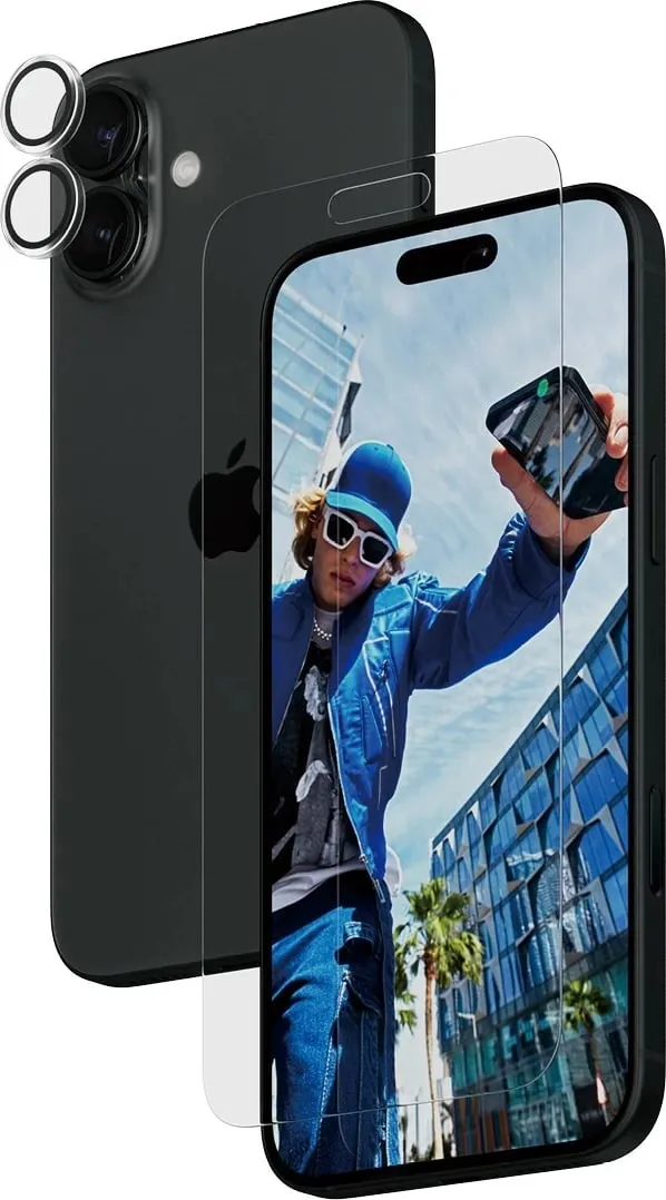 Mbrojtës ekrani PanzerGlass për iPhone 16 Plus, transparent, 2-in-1 bundle - 1
