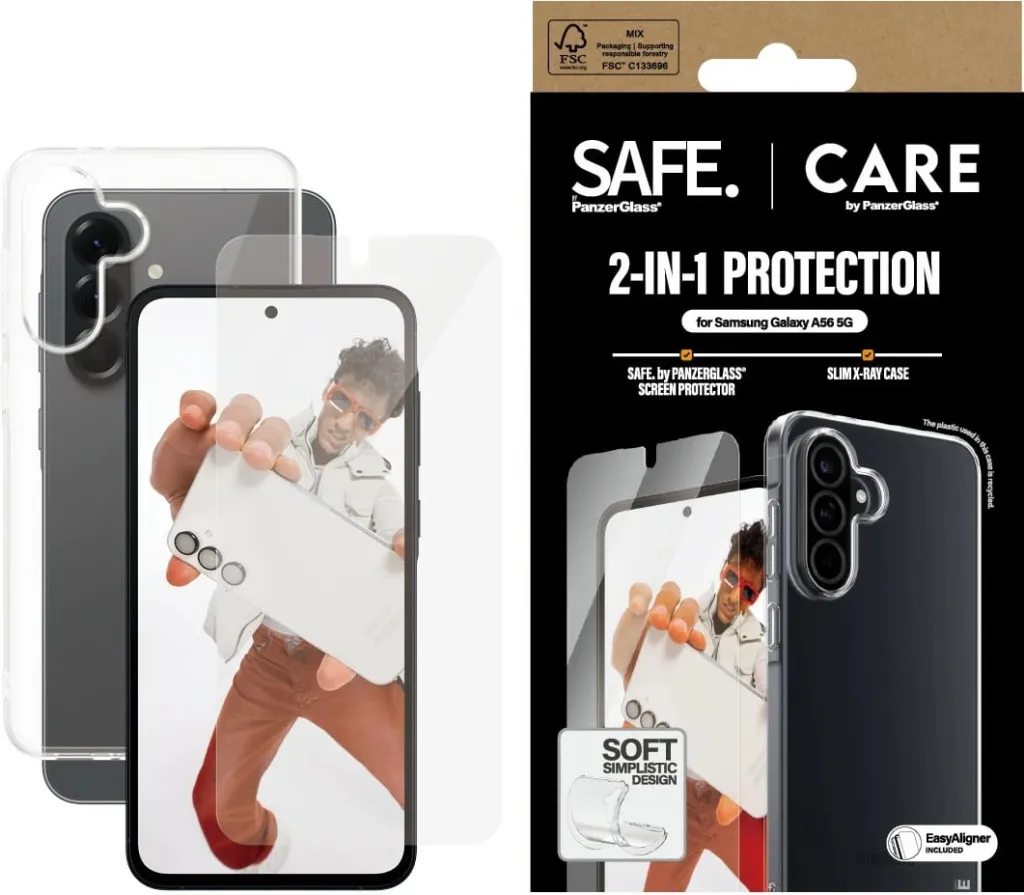 Mbështjellës PanzerGlass për Samsung Galaxy A56 5G, set 2-në-1, transparent - 2