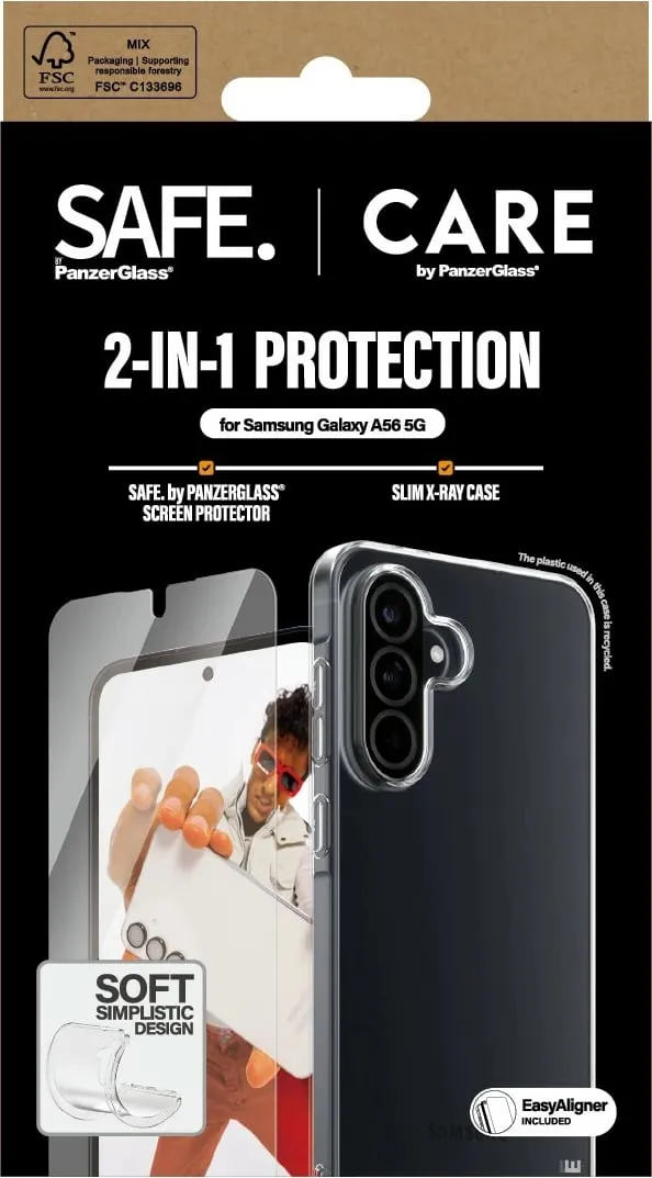 Mbështjellës PanzerGlass për Samsung Galaxy A56 5G, set 2-në-1, transparent - 3