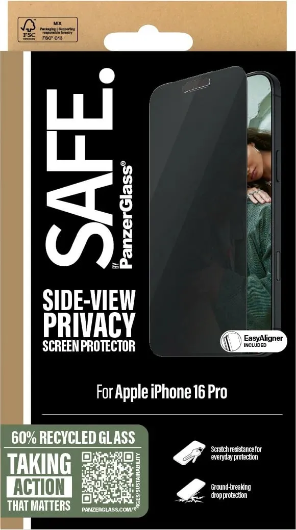 Mbrojtës ekrani privacy PanzerGlass për iPhone 16 Pro, transparent - 3