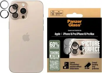 Mbrojtëse kamere PanzerGlass PicturePerfect, për iPhone 16 Pro 16 Pro Max, xham i tejdukshëm