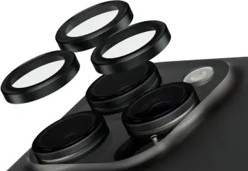 Mbështjellës kamerash PanzerGlass për iPhone 16 Pro, i zi