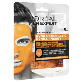 Maskë fytyre për meshkuj L'Oreal Paris Men Expert Hydra Energetic, 1 copë