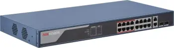 Switch Hikvision DS-3E1318P-EI, 16 porte Fast Ethernet PoE, 2 porte SFP, 1U, Kaltër