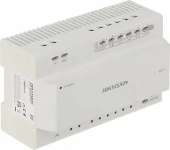 Switch interfoni Hikvision DS-KAD706Y, 6 linja 2-wire, portë Ethernet, gri