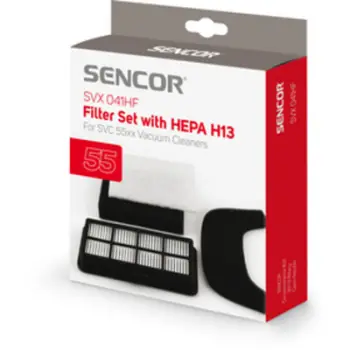Set filtra Sencor SVX 041HF për thithëse elektrike SVC55, të bardhë/të zi