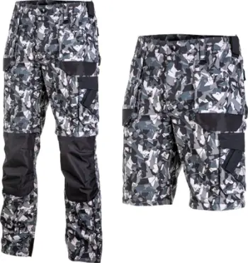 Pantallona pune Lahti Pro, këmbë të shkëputshme, përforcuara, gri e zezë, 2XL