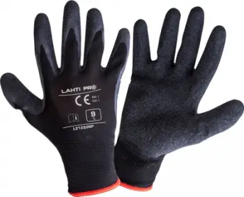 Doreza latex Lahti Pro L212208P, madhësia 8, paketim 12 palë, të zeza